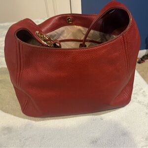 Red Leather Shoulder Bag - Women Bags